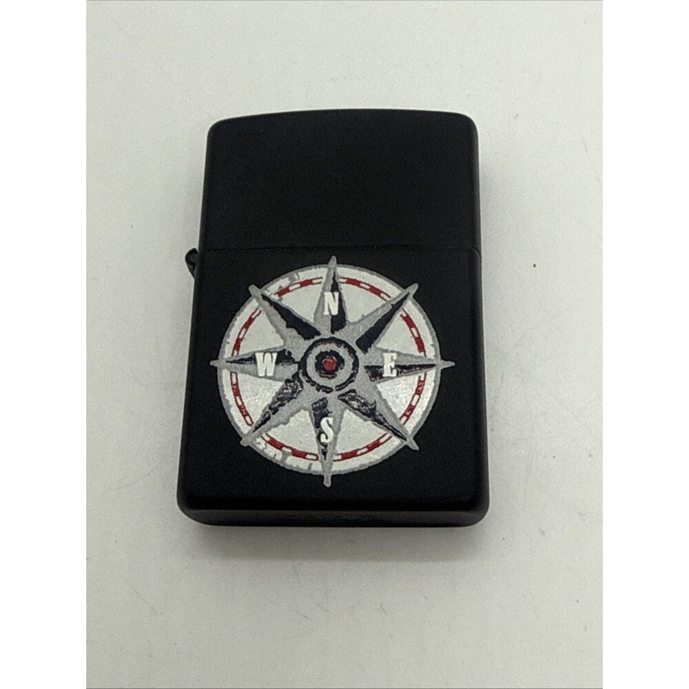 1998  Zippo Compass Windrose Black Matte  Unfired